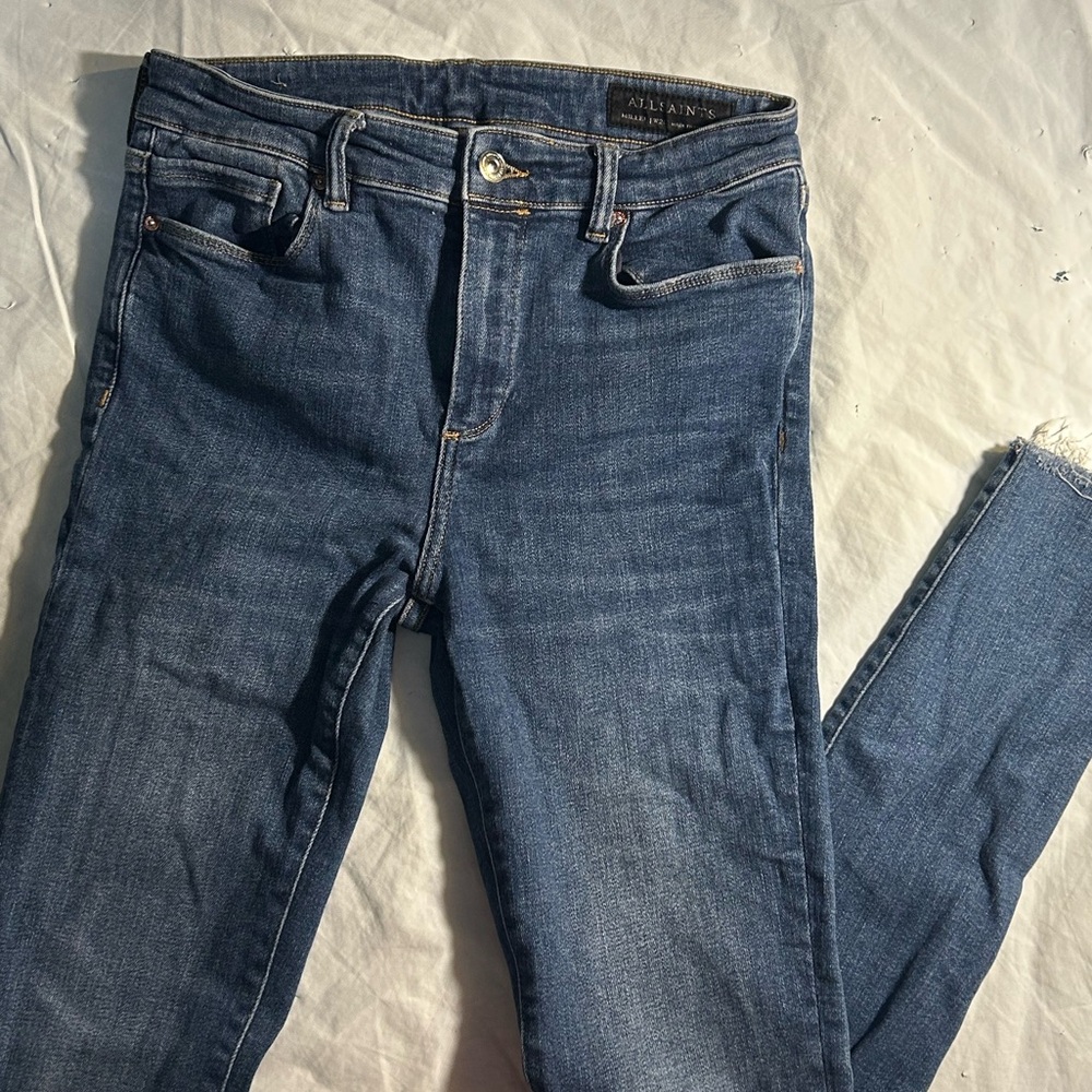 All Saints Dark Blue Ankle Jeans